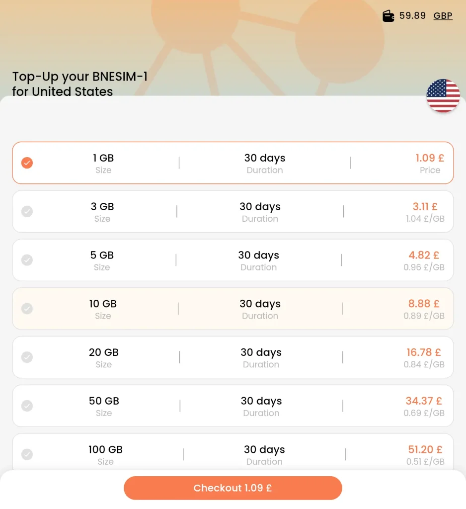 Top-up from website Step 3