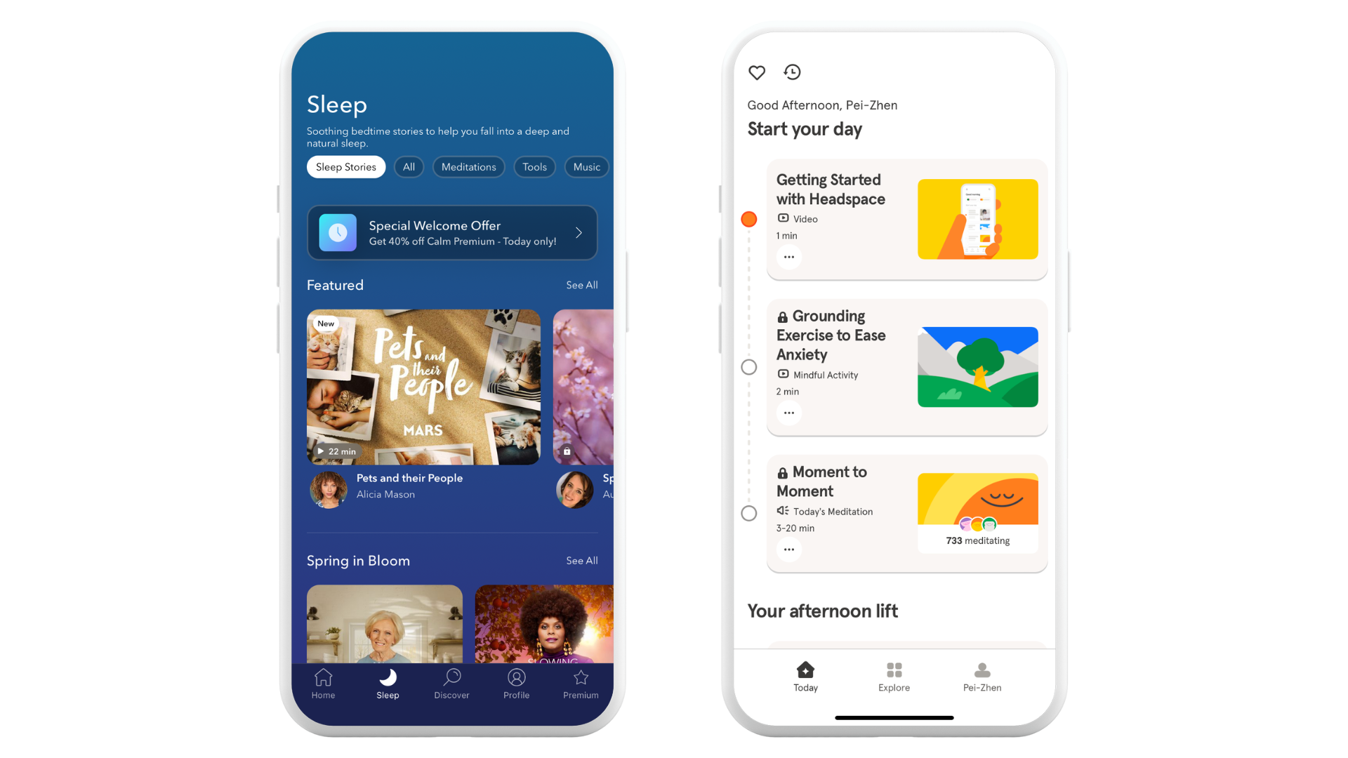 Calm and Headspace apps