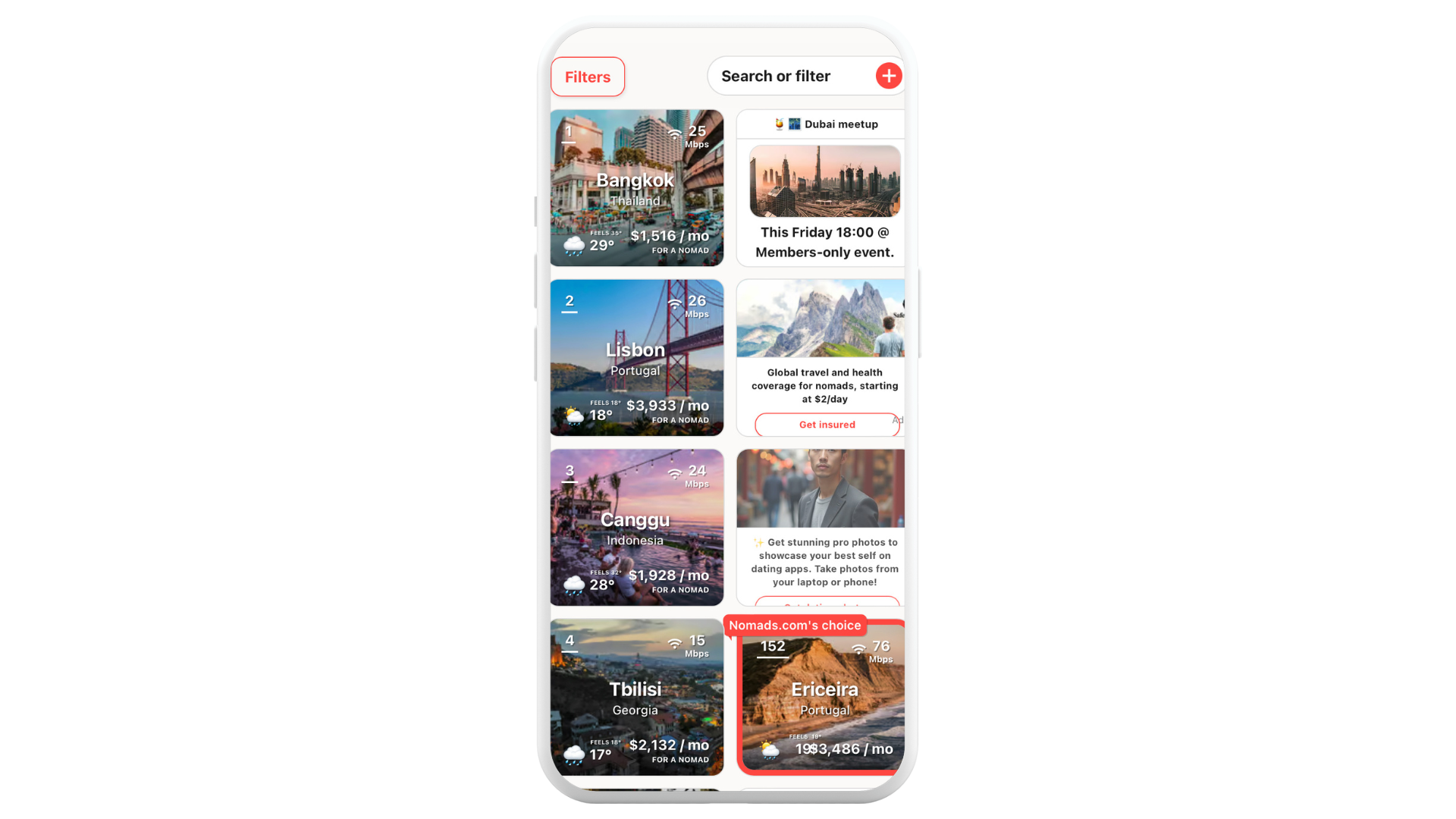 Nomads app (previously Nomad List)