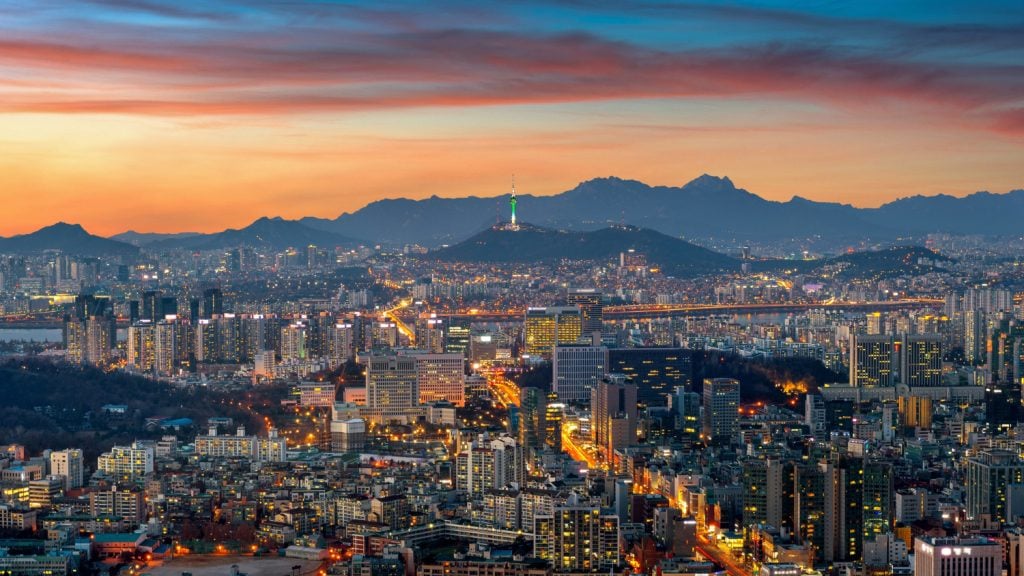 the city view of Seoul, South Korea