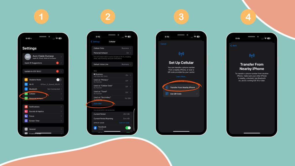 steps to transfer eSIM on ios 26