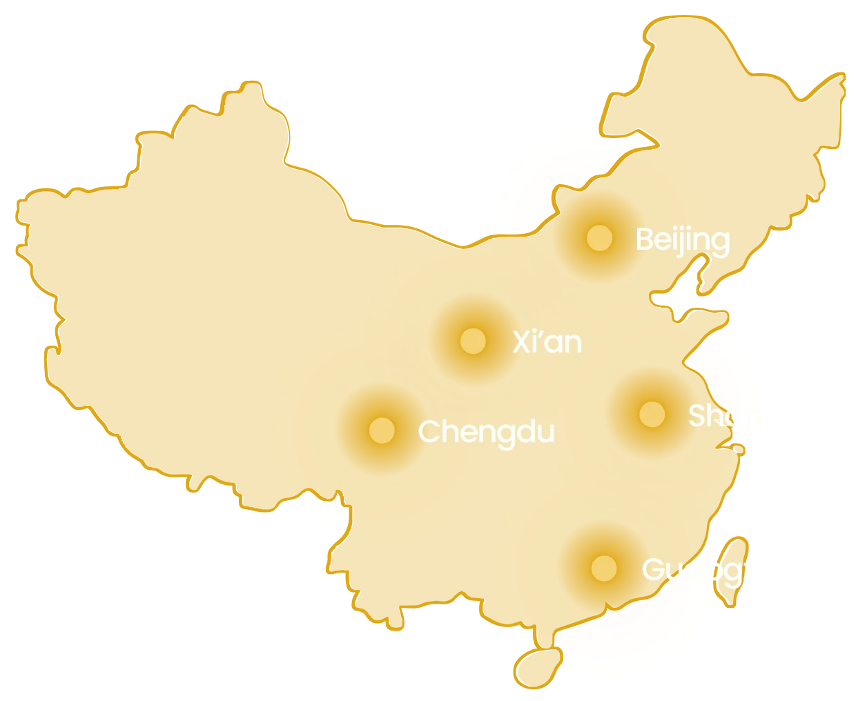 Map of China with BNESIM coverage