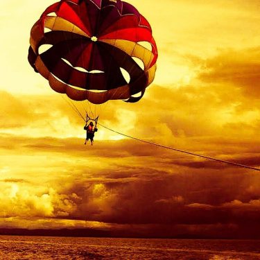 Parasailing at Serasa beach, Brunei SubhanaAllah, the sky and views that day! Pic 1…