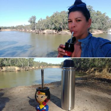 #goodmorning #goodmorningaustralia great place to have #maté with #wonderwoman @murrayriverlife @echuca_moama @ #yerbamate #yerbamateaustralia…
