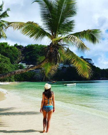 Walk on the paradise beach #beachscape #beachday #holidays #paradise #seychelles #mahe #palmtrees #borntotravel #bestplacestogo…