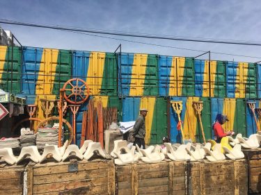 Black market in Ulaanbaatar. Here you can find all the traditional things (yurt, leather,…