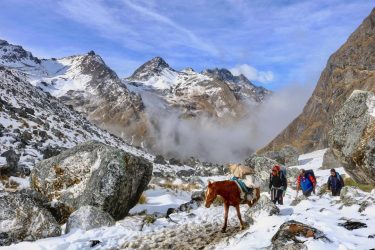 Making our way to Salkantay Pass at 4638mt. The local guides made it look…