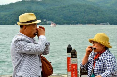 We were waiting for a boat to ferry us back across to the other…