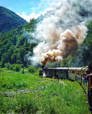 Old school steam train • • • • • • #instatravel #instadaily #mountains #backpacking…
