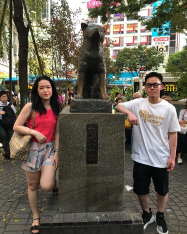 First Picture in Japan with the legendary Hachiko and my brother (whose luggage been…