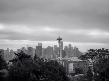 More black and white from Seattle, this time the view from Kerry Park be…