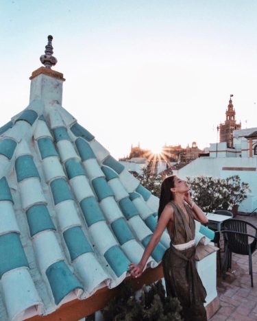 Enjoying the sunset #rooftopterrace #seville