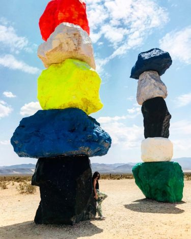 Art in the desert #sevenmagicmountains #lasvegas #nevada #usa #usaontheroad #americandays #girlstour #girlspower #travel #traveling…