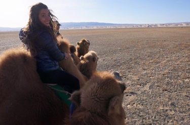 Camel riding in Gobi. . . . . #camel #smile #camelriding #nomadlife #gobidesert #desert…