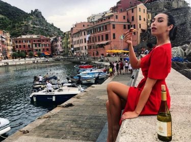 Just happy. The End ️????????2️⃣8️⃣ #italy #vernazza #cinqueterre #bdaygirl #celebration #italianfood #wine #girls #brunette…