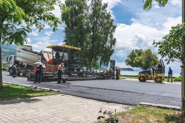 These men are building new a road in the centre of Ohrid Macedonia,…