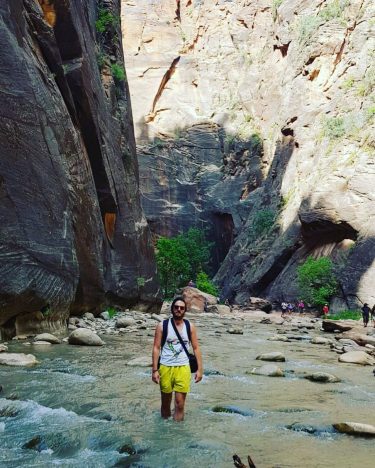 Wading through a canyon river. . . . : Canon 70D . . .…