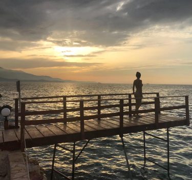 Meet me where the sky touches the sea ????________________________________________________________ #tramonto #albania #vacation #visiting #travelgirl…