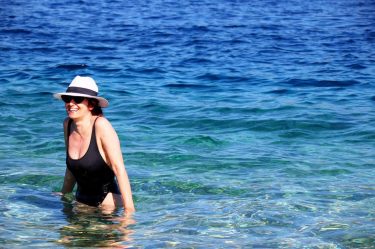 When I enter the sea I feel that the water is cold but after…