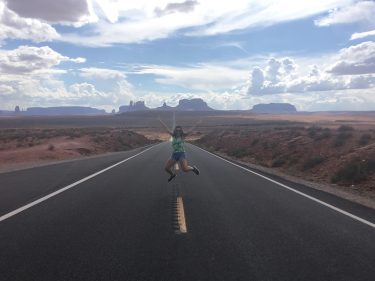 MONUMENT VALLEY . . . . . . #unitedstates #utah #monumentvalley #jump #jumping #road…