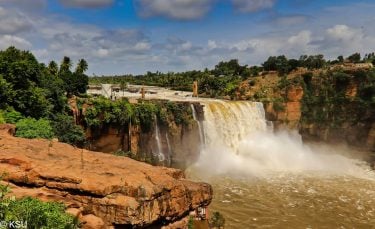The Gokak Falls The Ghataprabha river takes a leap of 52 metres (171 ft) over…