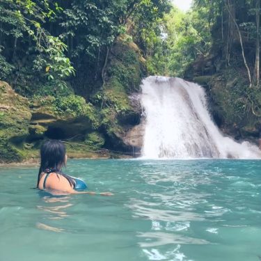 The Blue Lagoon in Jamaica has one of my favorite Waterfalls I have seen…