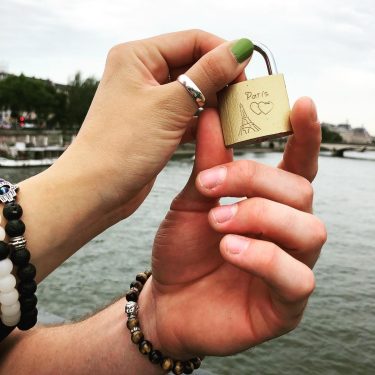 Still making our mark on Love Lock Bridge even though it’s glass now .…