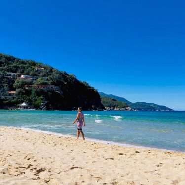 A good day for a stroll on the beach in #biodola #italy looks like&hellip;
