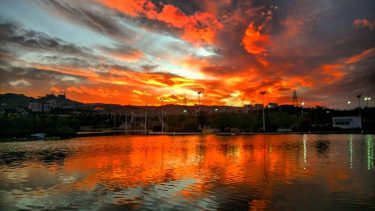 Sunsetfrom Kuhsangi Pool(غروب از استخر کوهسنگی)I love Kuhsangi,It’s sunsts make me sky hug #mobilegraphy&hellip;