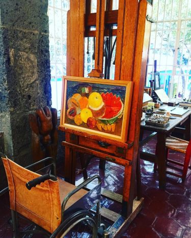 Frida’s studio in Mexico City! Read about our travels to Mexico at ! .…