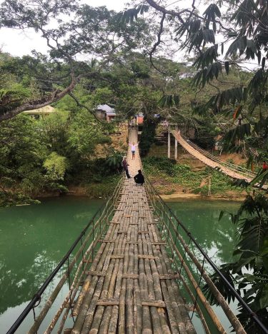 The Bamboo Hanging Bridge crossing the Sipatan River in the Municipality of Sevilla, Bohol,&hellip;