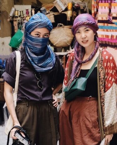 25•07•18 The silk and wool Scarf Making shop , Fez , Morocco ???????? ผ้าที่พันหัวมานับไม่ถ้วน……..…