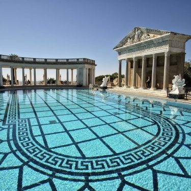 Neptune pool at the Hearst Castle. Recently reopened after renovations. 104 x 95 ft&hellip;