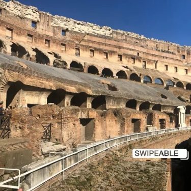 Inside the ruins of the Roman Colosseum