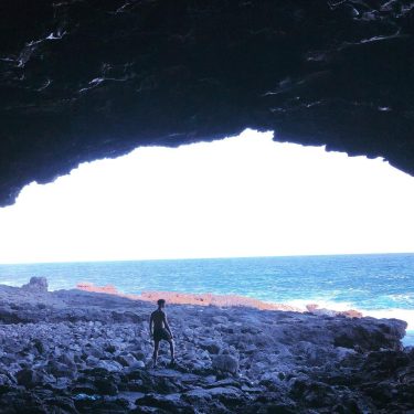 We found a cave on our hike today, it made some great photos! #hawaii…
