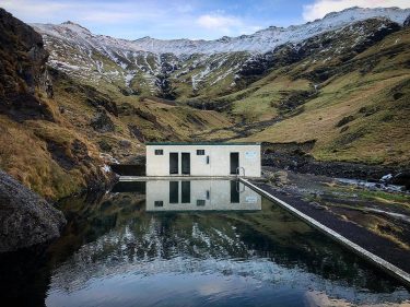 A public pool in the mountains of Iceland. SiEun and I had a lamb…