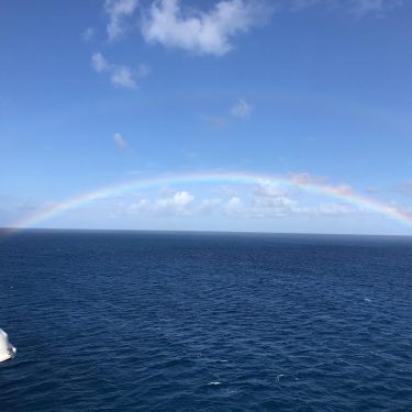 Rainbow in the Feeling lucky to be sailing the beautiful Viking Sea into port…