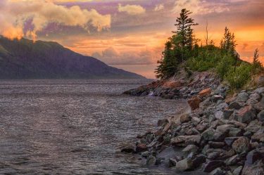MIdnight sunset along the Seward scenic highway, Alaska . . . . #alaska #midnightsun…