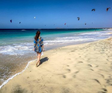 Enjoying a stroll along the most beautiful beach on Sal before leaving for the…