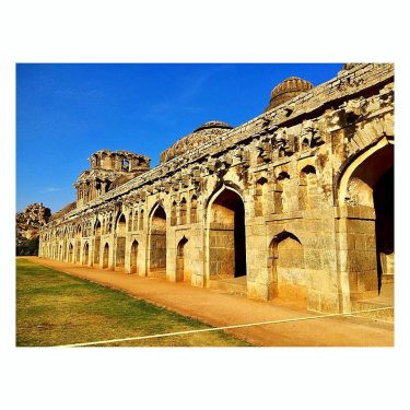 Elephant stable, (Zanana Enclosure)Hampi. The stable was built in 15th century in the Indo-Islamic…