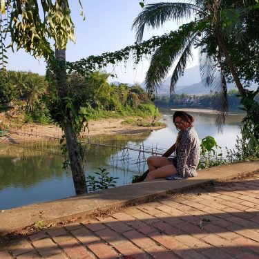 The bamboo bridge behind me? They have to rebuild it every year because it…