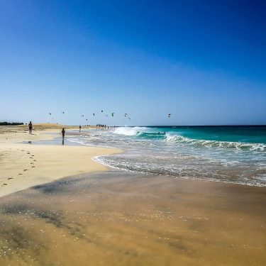 Enjoying a stroll along the most beautiful beach on Sal before leaving for the…