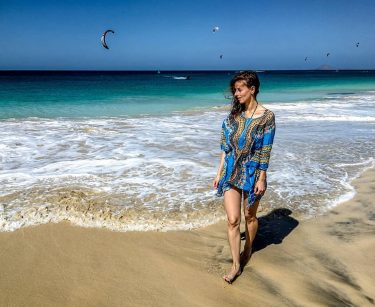 Enjoying a stroll along the most beautiful beach on Sal before leaving for the…