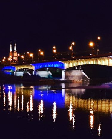 The Slasko-Dabrowski Bridge in Warsaw by night Most Śląsko-Dąbrowski w Warszawie nocą #warsaw #warsawbynight…