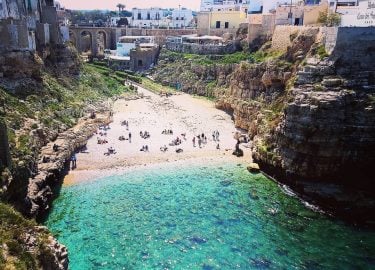 The beautifull beach in Polignano a Mare (Apulia in Italy) – the small village…