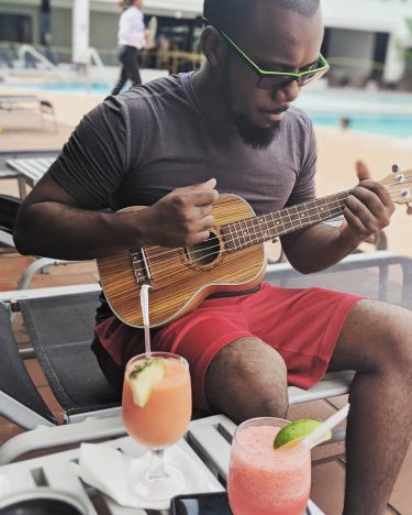 Sitting poolside, sipping a Guyanese Rum Punch, and having the love of my life…