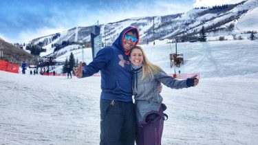 Our first time learning to ski. I believe we did pretty good on our…