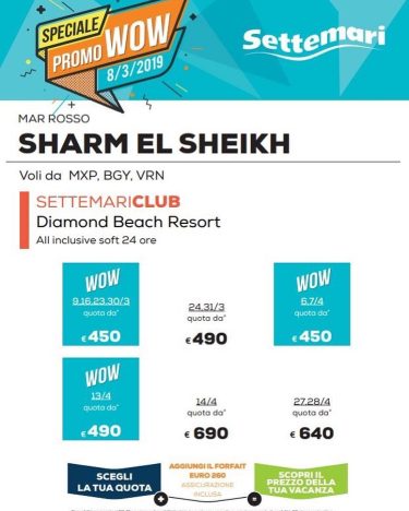 Speciale Promo Wow! #LastMinute per #SharmElSheikh Prezzi a partire da 450€ con #Settemari #bluvacanze…