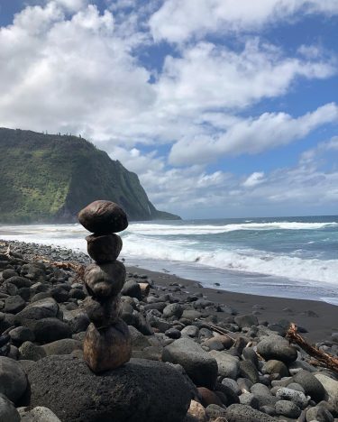 Stacking stones just isn’t enough anymore. These were all coconuts that had washed up…