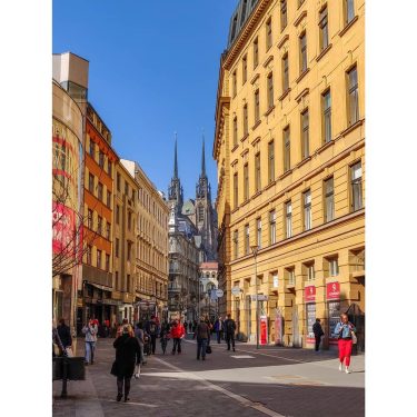 The #Cathedral of St Peter and Paul sitting above the city #Brno #streets #CzechRepublic